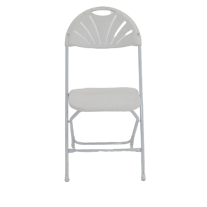 White Fanback Folding Chair