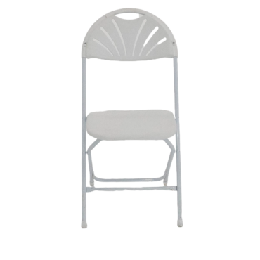 White Fanback Folding Chair