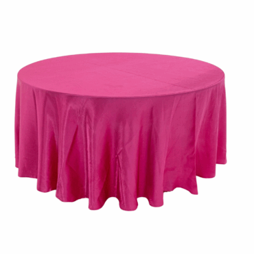 120" Round Fuchsia Pink Bridal Satin Table Linen