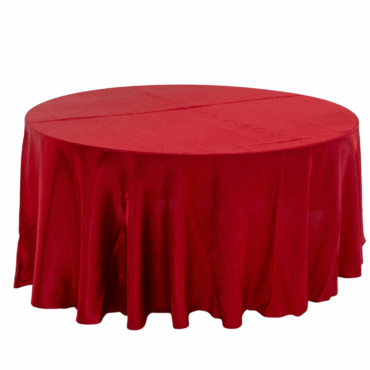 120” Round Red Bridal Satin Table Linen