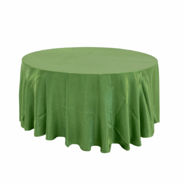 120” Round Clover Green Bridal Satin Table Linen