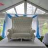 Bride and Groom Loveseat (White)