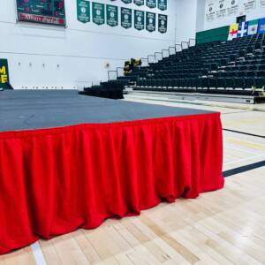 14 ft Red Stage Skirt