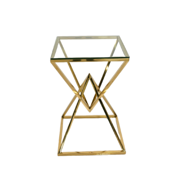 Gold Frame Glass Top Cruiser Table