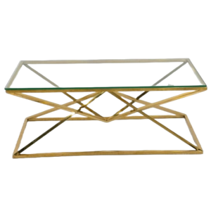 Gold Frame Glass Top Coffee Table