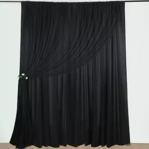 Black Chiffon Drape 8'L By 4'W (Per Piece)