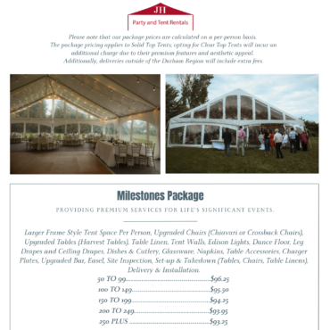 Milestones Frame Tent Package