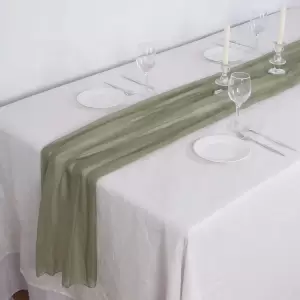 Dusty Sage Green Chiffon 6ft Table Runner