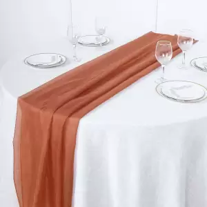 Terracotta (Rust) Chiffon 6ft Table Runner