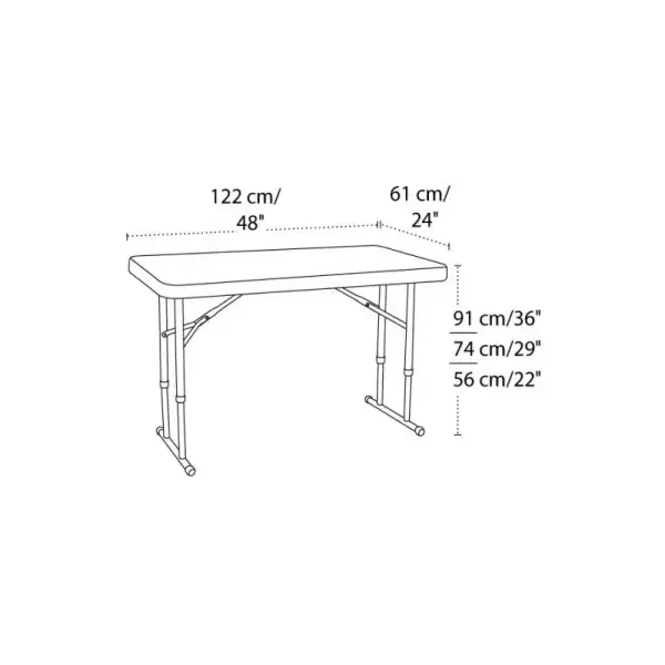4 ft Plastic Rectangular Table (24" Width) - Image 3