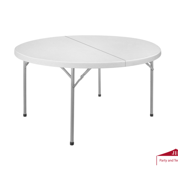 60” Plastic Folding Round Table (Seats 8-10)