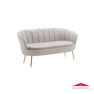 Ivory Velvet Loveseat