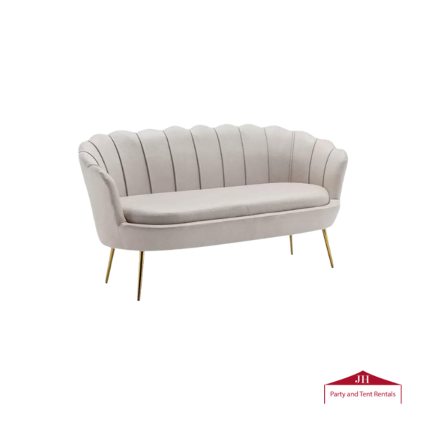 Ivory Velvet Loveseat