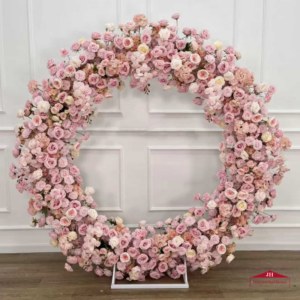 Pink Floral Circle Arch