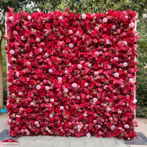 Red & White Rose Flower Wall