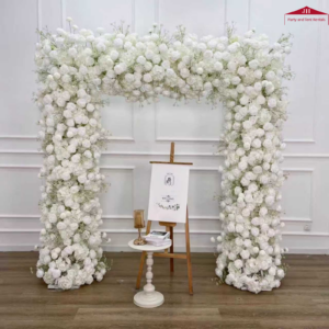 White Floral Square Arch